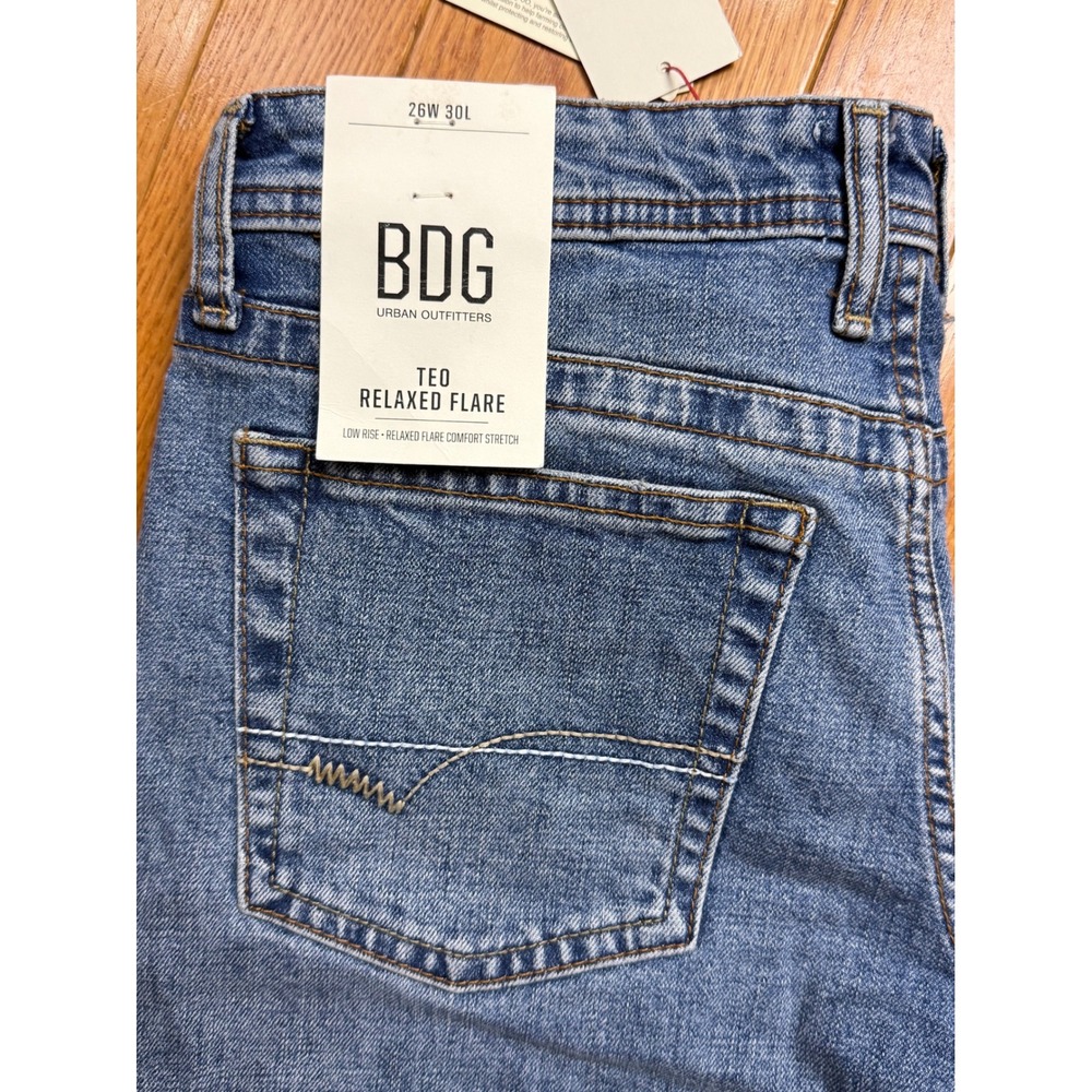 BDG Urban Outfitters Teo Relaxed Flare Jeans Low Rise Blue 26W 30L NEW